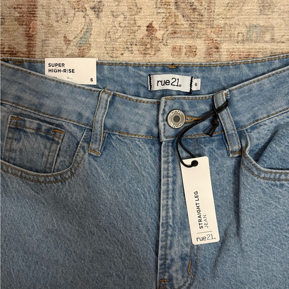 Rue21 Classic Blue Straight Leg Jeans Super High Rise - Picture 2 of 4